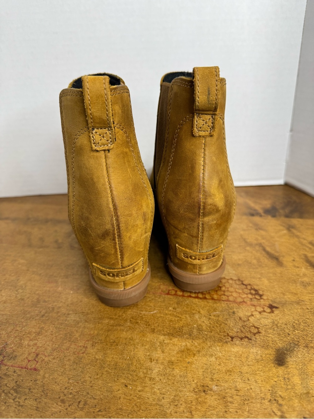 Sorel Tan Wedge Heel Booties - Picture 3 of 8